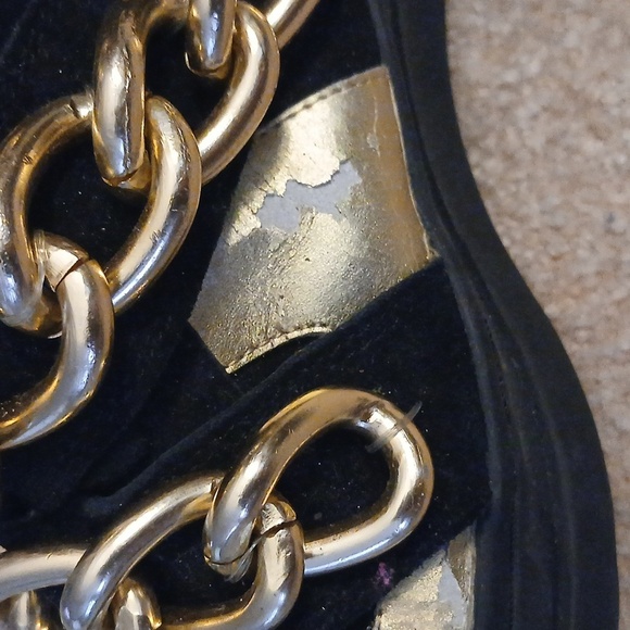 JEFFREY CAMPBELL Ibiza "wedge Black Gold Chain Sneaker women size 8. - Picture 8 of 10